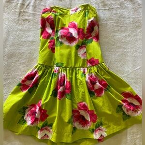 Gilly Hicks Lime Green and Pink Floral Juniors Size Large